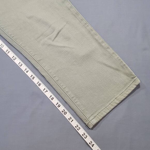 Michael Kors Green Olive Jeans Stretch Classic Straight Denim Zip Womens Size 10 - Picture 9 of 13